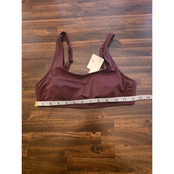 Amazon Essentials Bikini Top Deep Brown Size XS Scoop Neck Bralette Crop NWT - Picture 2 of 6